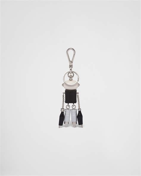 prada backpack robot|Platinum Saffiano Leather Robot Bag Charm .